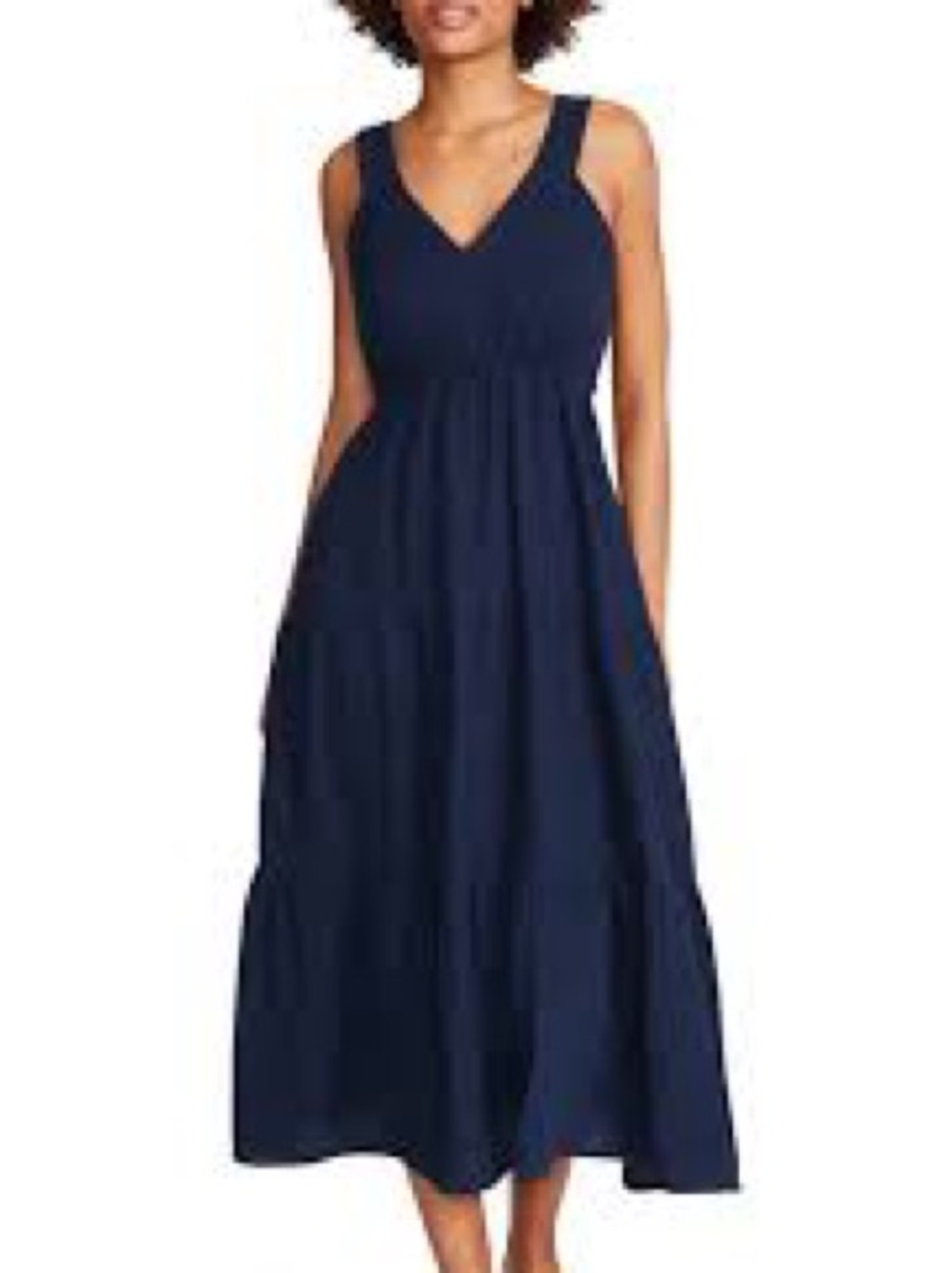 Steve Madden Navy V-Neck Tiered Maxi Dress